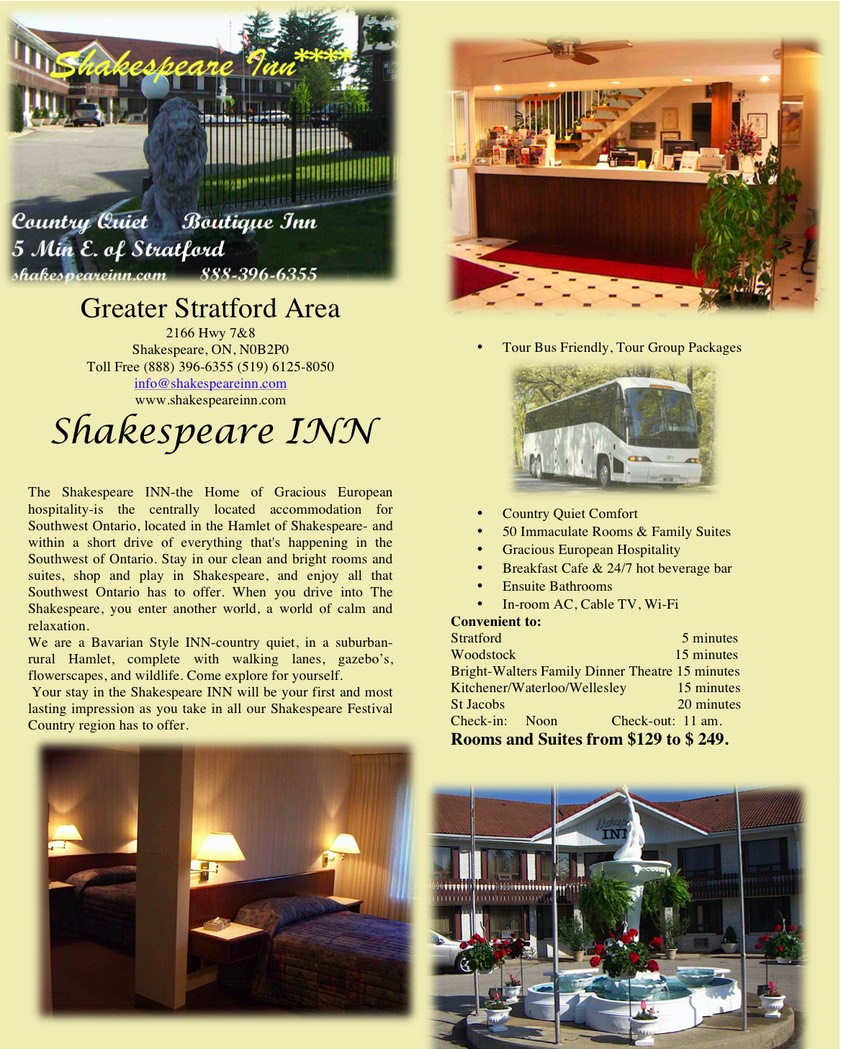 Shakespeare Inn Flyer